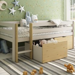 Scandi Toddler Cabin Bed with two storage drawers in Cashmere & Oak (2)