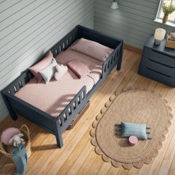arven junior bed with safety guard rails blue birds eye