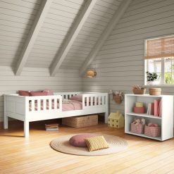 arven junior bed with safety guard rails white side view