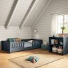 arven junior floor bed blue side view