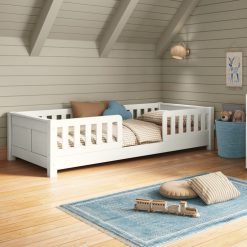 arven junior floor bed white side view zoomed