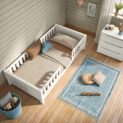 arven junior floor bed white birds eye