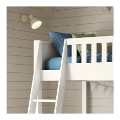 closer side view of the slanting ladder on the white arven high sleeper