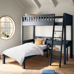 stompa arven blue high sleeper with single bed freestanding desk zoomed