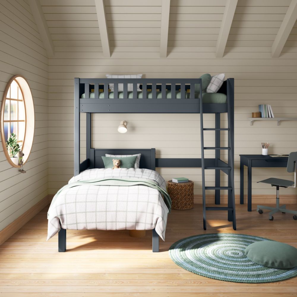 stompa arven blue high sleeper with single bed front