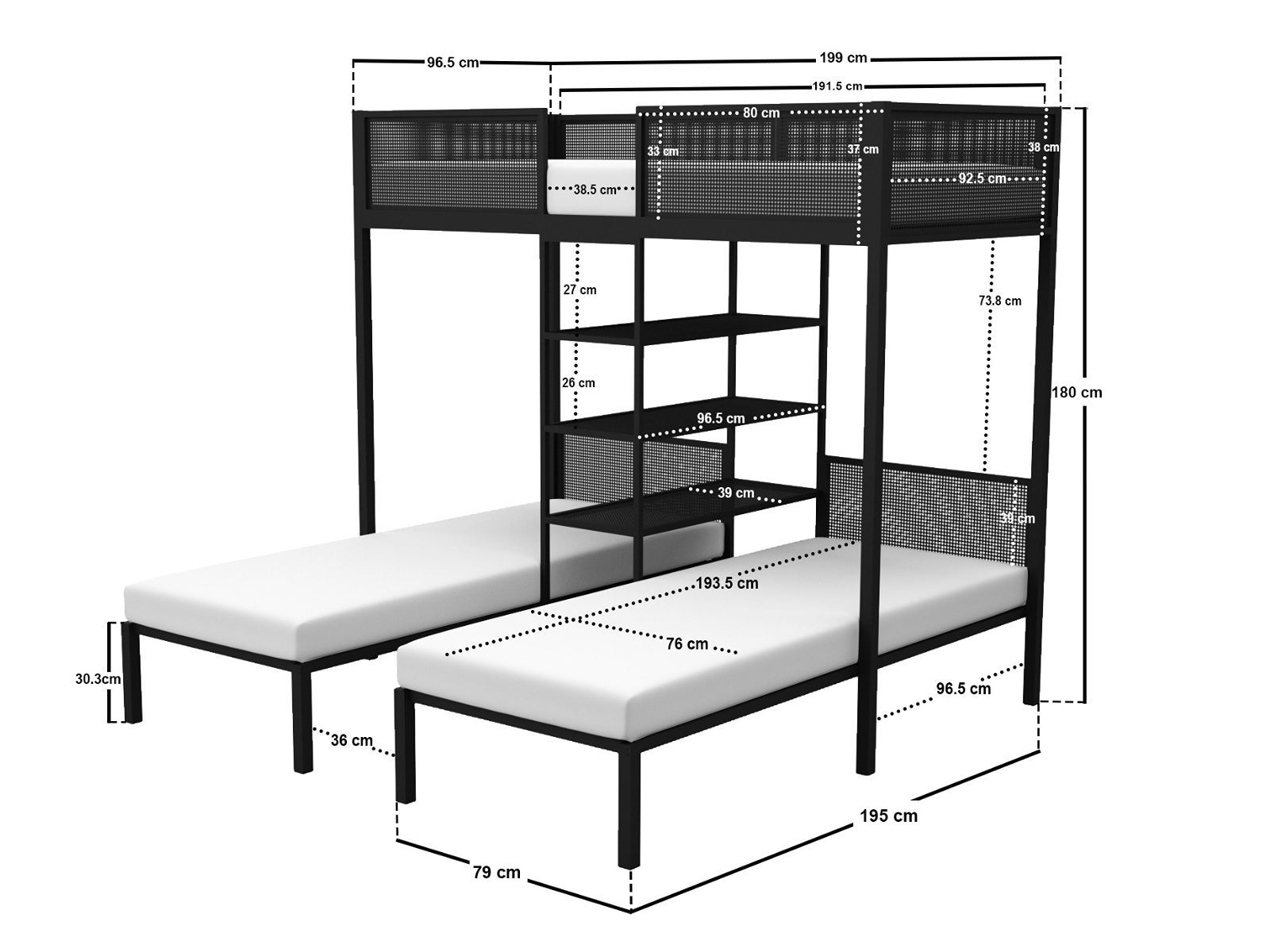 axton triple sleeper bed 576