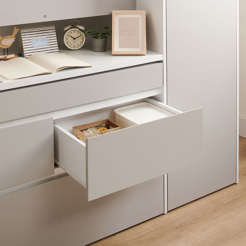 bailey kids storage cabin bed with desk wardrobe