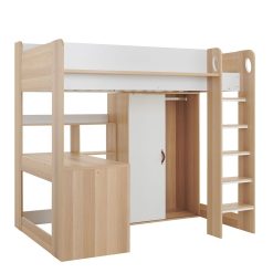 kids high sleeper with storage in oak ava