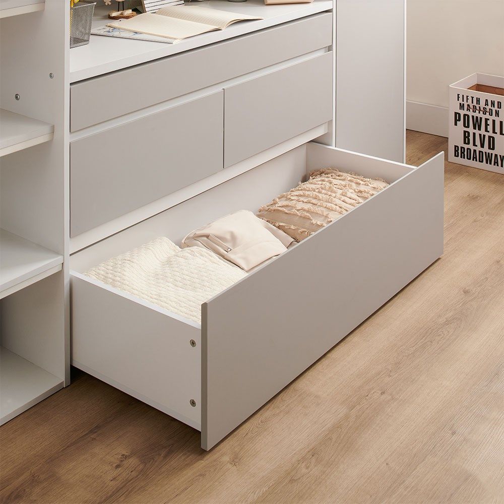 kids mid sleeper with drawers wardrobe storage