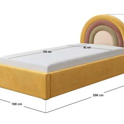 ava single velvet ottoman bed 598